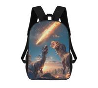 sinyumoney Children's School Backpack Dinosaurs Looking Up at A Meteor Fashion Schoolbag Fashion Unisex Travel Backpack School Bag 3D Cool Backpack 17inch