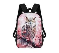 sinyumoney Children's School Backpack Eagle Owl Cherry Blossom Teen Fashion Backpack Casual Backpack Boy Girl Teen School Bag 3D Printed Backpack 17inch