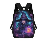 sinyumoney Children's School Backpack Enchanted Witch Portrait -1 Fashion Schoolbag Fashion Unisex Travel Backpack School Bag 3D Cool Backpack 17inch