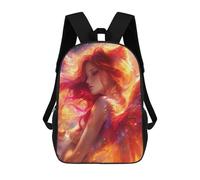 sinyumoney Children's School Backpack Fantasy Fire Angel Artwork Fashion Schoolbag Fashion Unisex Travel Backpack School Bag 3D Cool Backpack 17inch