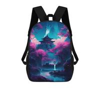 sinyumoney Children's School Backpack Fantasy Neon Teen Fashion Backpack Casual Backpack Boy Girl Teen School Bag 3D Printed Backpack 17inch