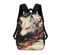 sinyumoney Children's School Backpack Fox Spirit with Cherry Blossoms -1 Fashion Schoolbag Fashion Unisex Travel Backpack School Bag 3D Cool Backpack 17inch