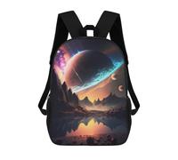 sinyumoney Children's School Backpack Galactic Horizon Landscape Teen Fashion Backpack Casual Backpack Boy Girl Teen School Bag 3D Printed Backpack 17inch