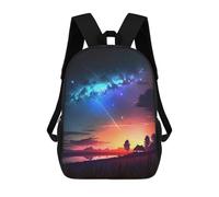 sinyumoney Children's School Backpack Galactic Sunset Reverie Teen Fashion Backpack Casual Backpack Boy Girl Teen School Bag 3D Printed Backpack 17inch