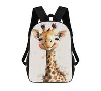 sinyumoney Children's School Backpack Giraffe Watercolor Teen Fashion Backpack Casual Backpack Boy Girl Teen School Bag 3D Printed Backpack 17inch