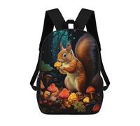 sinyumoney Children's School Backpack Glowing Forest Squirrel Fashion Schoolbag Fashion Unisex Travel Backpack School Bag 3D Cool Backpack 17inch