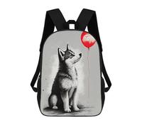 sinyumoney Children's School Backpack Husky Red Balloon Teen Fashion Backpack Casual Backpack Boy Girl Teen School Bag 3D Printed Backpack 17inch