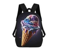 sinyumoney Children's School Backpack Ice Cream Cosmic Galaxy Teen Fashion Backpack Casual Backpack Boy Girl Teen School Bag 3D Printed Backpack 17inch