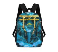 sinyumoney Children's School Backpack Jade Mountain Torii Gate Teen Fashion Backpack Casual Backpack Boy Girl Teen School Bag 3D Printed Backpack 17inch