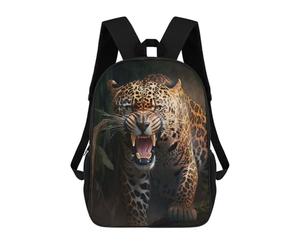 sinyumoney Children's School Backpack Jaguar Roaring in The Wild Fashion Schoolbag Fashion Unisex Travel Backpack School Bag 3D Cool Backpack 17inch