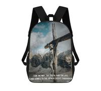 sinyumoney Children's School Backpack Jesus Poster Quotes 4 Teen Fashion Backpack Casual Backpack Boy Girl Teen School Bag 3D Printed Backpack 17inch