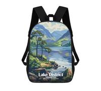 sinyumoney Children's School Backpack Lake District National Park Teen Fashion Backpack Casual Backpack Boy Girl Teen School Bag 3D Printed Backpack 17inch