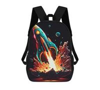 sinyumoney Children's School Backpack Legendary Fire Galaxy Teen Fashion Backpack Casual Backpack Boy Girl Teen School Bag 3D Printed Backpack 17inch