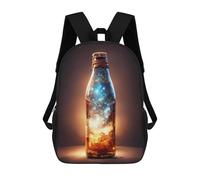 sinyumoney Children's School Backpack Milky Way in A Bottle Teen Fashion Backpack Casual Backpack Boy Girl Teen School Bag 3D Printed Backpack 17inch