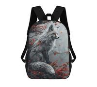sinyumoney Children's School Backpack Mystic Kitsune Fox Teen Fashion Backpack Casual Backpack Boy Girl Teen School Bag 3D Printed Backpack 17inch