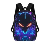 sinyumoney Children's School Backpack Neon Space Aliens Teen Fashion Backpack Casual Backpack Boy Girl Teen School Bag 3D Printed Backpack 17inch