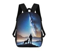 sinyumoney Children's School Backpack Night Galaxy Stargazing Teen Fashion Backpack Casual Backpack Boy Girl Teen School Bag 3D Printed Backpack 17inch