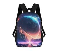 sinyumoney Children's School Backpack Planetary Plateau Teen Fashion Backpack Casual Backpack Boy Girl Teen School Bag 3D Printed Backpack 17inch