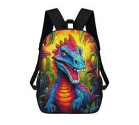 sinyumoney Children's School Backpack Rainbow Dinosaur in Jungle Fashion Schoolbag Fashion Unisex Travel Backpack School Bag 3D Cool Backpack 17inch
