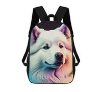 sinyumoney Children's School Backpack Samoyed Dog Animal Teen Fashion Backpack Casual Backpack Boy Girl Teen School Bag 3D Printed Backpack 17inch