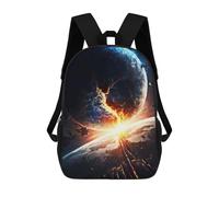 sinyumoney Children's School Backpack Shattered Solar System Teen Fashion Backpack Casual Backpack Boy Girl Teen School Bag 3D Printed Backpack 17inch
