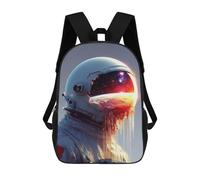 sinyumoney Children's School Backpack Space Helmet with Galaxy View Fashion Schoolbag Fashion Unisex Travel Backpack School Bag 3D Cool Backpack 17inch
