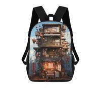 sinyumoney Children's School Backpack Tokyo's Floating Restaurant Fashion Schoolbag Fashion Unisex Travel Backpack School Bag 3D Cool Backpack 17inch