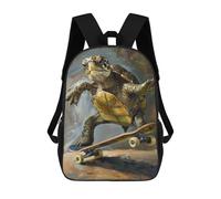 sinyumoney Children's School Backpack Turtle Skateboard Skating Teen Fashion Backpack Casual Backpack Boy Girl Teen School Bag 3D Printed Backpack 17inch