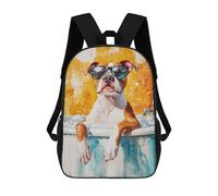 sinyumoney Chill Dog in Bathtub Rucksack School Secondary High School College Backpack Travel for Campus Outdoor Travel Sports 17inch