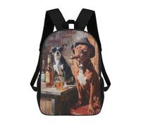 sinyumoney Chill Dogs in Bar Scene Backpack School Large School Backpack for Boys for Teenage Girls Boys Women Men 17inch