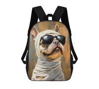 sinyumoney Chill French Bulldog in Sunglasses School Backpack Lightweight Airport College Students Back Pack for Boys/Girls/Teenagers 17inch