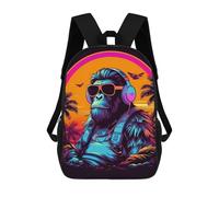 sinyumoney Chill Monkey -19 School Backpack Large Lightweight Casual Backpack for Girls Boys Teenage 17inch