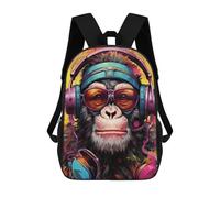 sinyumoney Chill Monkey -25 School Bags Fashion Stationery Backpack Waterproof Casual Daypacks for School/Work/Travel 17inch
