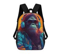 sinyumoney Chill Monkey -3 Kids Backpacks Children Bag,Anime Bag,Large Capacity Kids Backpack, 3D Printed Children's,Student Schoolbag,Kids Boys Girls School Bag 17inch