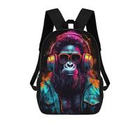 sinyumoney Chill Monkey -4 School Bag 3D Printed Backpacks Fashion Kids School Backpack Boys Rucksacks for Boys Middle School Students 17inch