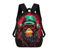sinyumoney Chill Monkey -9 Backpack 3D Print Kids Bag Elementary Students Daypack Lightweight School Bag for Children Girls Boys Nursery Lunch Pack 17inch