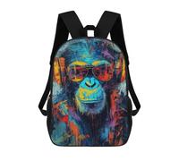 sinyumoney Chill Monkey Vibes -1 School Bag 3D Printed 17inch Backpacks Fashion Kids School Backpack Rucksacks for Boys Elementary And Middle School Students