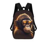 sinyumoney Chill Monkey Vibes Children's School Backpack Fashion Casual Children's Backpacks 3D Printed School Bags Boy Large Backpack 17inch