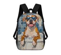 sinyumoney Chill Out Cool Dog in Tub Backpack School Bag Business Durable Laptop Bag for Campus Outdoor Travel Sports 17inch