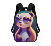 sinyumoney Chill Panda with Shades Children's School Backpack 3D Printed for Kids Travel Rucksacks Book Bags Kids School Bag 17inch