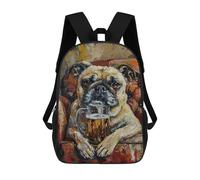 sinyumoney Chill Pug with Beer Mug Backpack School Bag High Secondary School Bags Casual Backpack - Perfect for Travel, Work And Daily Use 17inch