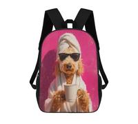 sinyumoney Chill Pup with Coffee Mug -1 Children's School Backpack Fashion Casual 17inch 3D Printed School Bags Boy School Backpack Large Backpack