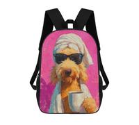 sinyumoney Chill Pup with Coffee Mug -3 Backpack School Lightweight Airport College Students Back Pack for School/Work/Travel 17inch
