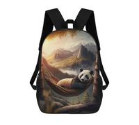 sinyumoney Chilling Hammock Panda School Backpack School Bags For Girls Boys Backpack With Pocket Fashion School Bag Kids Backpack 17inch
