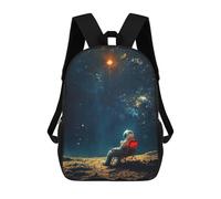 sinyumoney Chilling Spaceman Casual Daypack Backpacks School Bag for Girls Boys High College Teens Knapsack Men Women Travel Laptop Rucksack College Bookbag 17inch