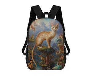 sinyumoney Chimeric Cat School Backpack for Girls Backpack Water Repellent Casual Daypack Lightweight Rucksack Boy Girl School Backpack 17inch