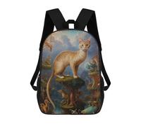 sinyumoney Chimeric Cat School Bags School Secondary High School College Backpack Travel for Campus Outdoor Travel Sports 17inch