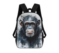 sinyumoney Chimpanzee Ape Artistry School Backpack for Girls Backpack Water Repellent Casual Daypack Lightweight Rucksack Boy Girl School Backpack 17inch