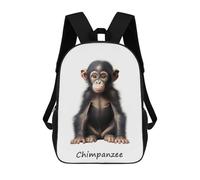 sinyumoney Chimpanzee Baby Backpack 3D Printed School Bag For Boys High Capacity Travel Backpacks Book Bags Boys School Bag Mochila 17inch