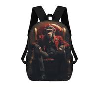 sinyumoney Chimpanzee Boss in Suit School Backpack Water Resistant Travel Backpack Computer Bag for Girls Boys Teenage 17inch